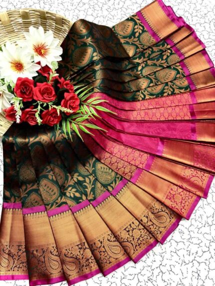 Golden Bloom Green Magenta