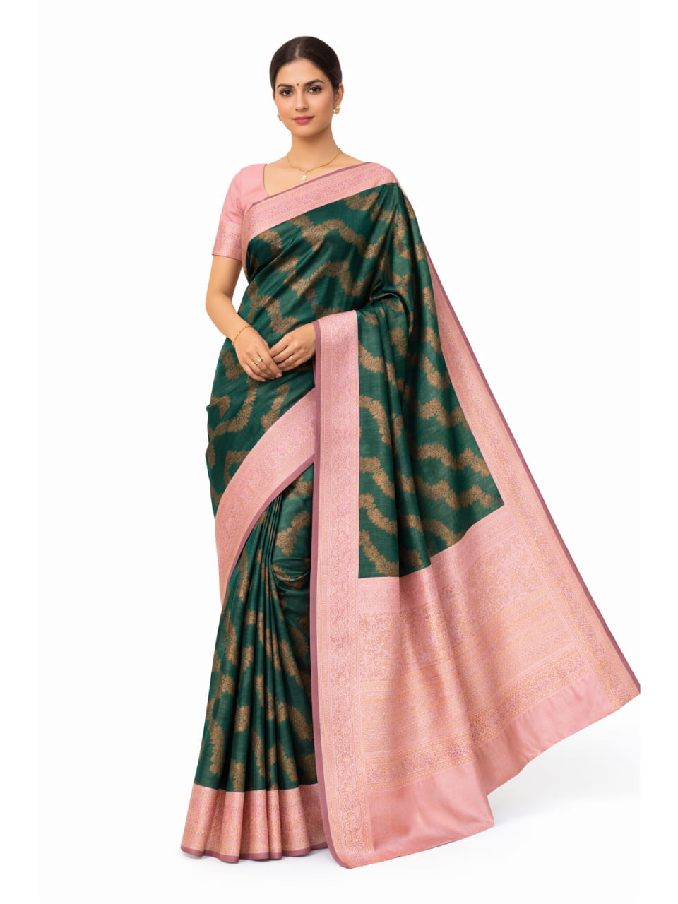 banarasi-silk-saree-with-blouse Banarasi Silk Saree With Blouse