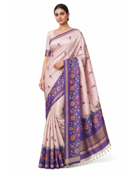 Cotton Sarees With Contrast Blouse