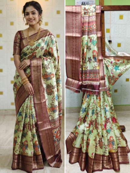 Digital Dola Border Work Sarees