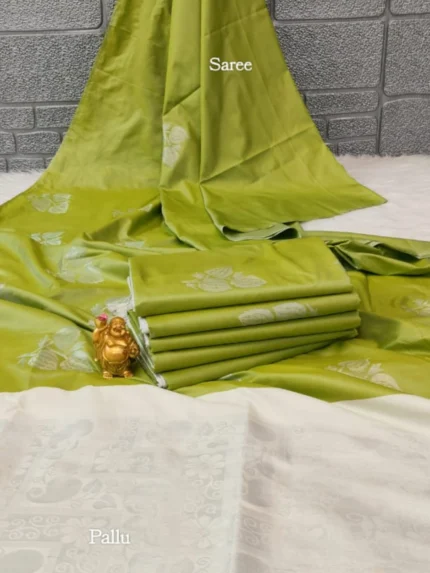 Green Soft Silk Sarees Gold Zari