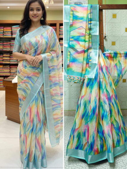 Linen Beautiful Colours Sarees