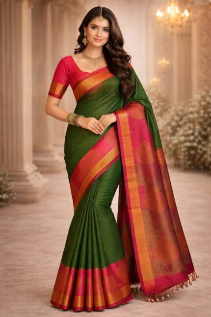 Mbossed Pattern Silk Sarees