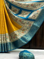 Semi Dola Madhubani Print Saree
