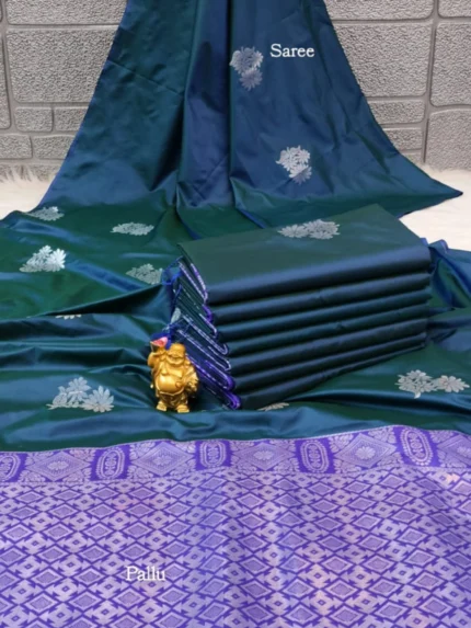 Soft Silk Sarees Silver Zari