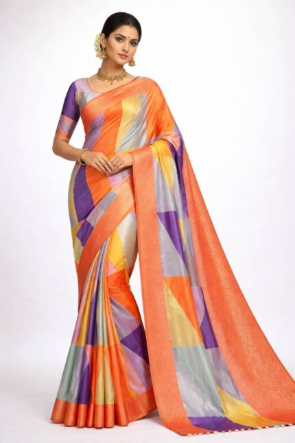 Rainbow Silk Saree 1 1 1